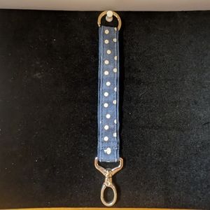 thirty-one wristlet key fob strap navy dot